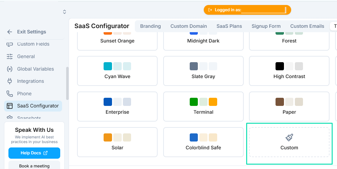 Custom Color Schemes